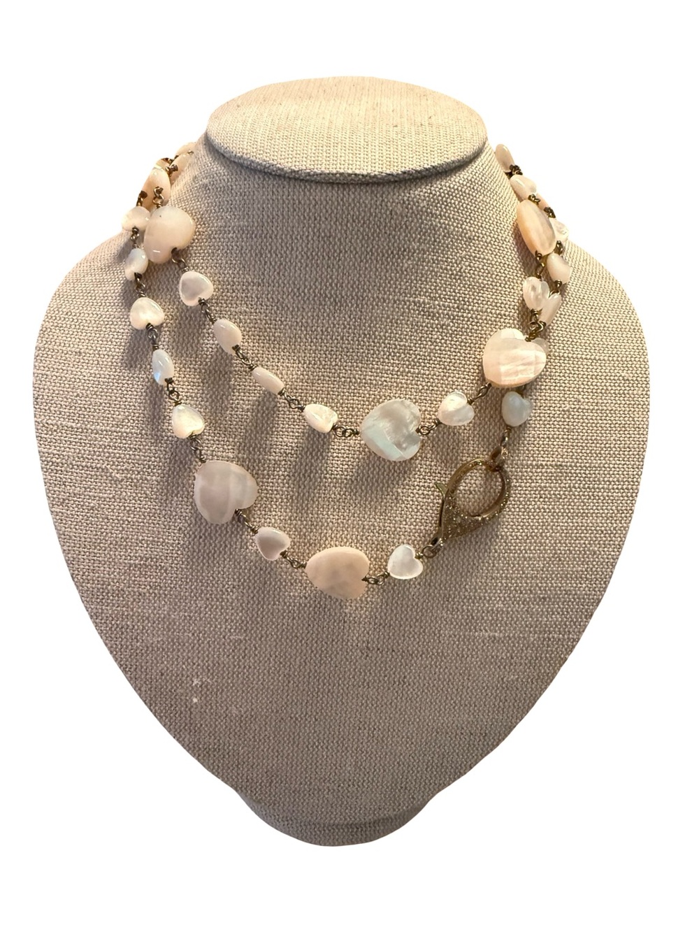 The Woods Fine Jewelry mother of Pearl Necklace with Pave Diamond Clasp